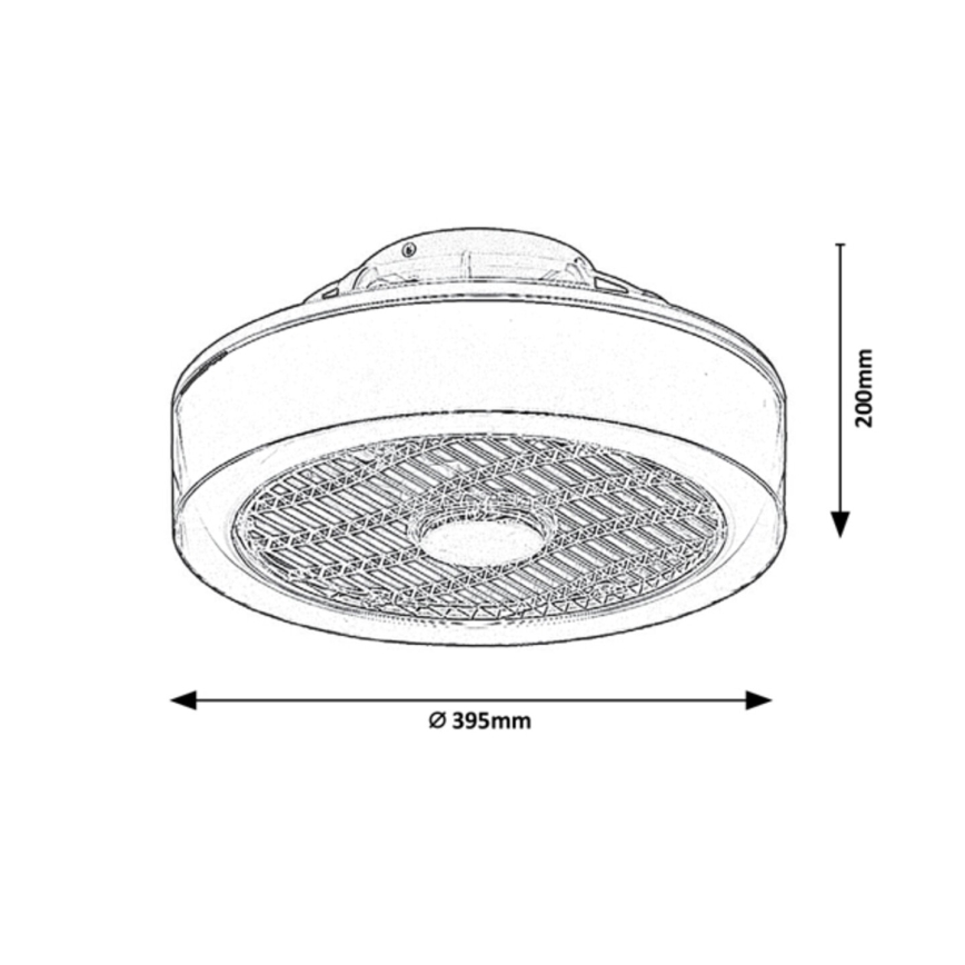 Rabalux - LED Dimbar Takbelysning med en fläkt LED/30W/230V + Fjärrstyrd