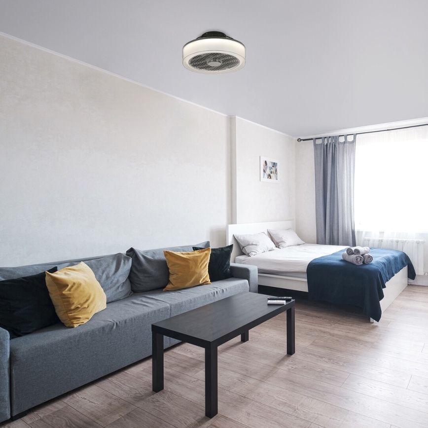 Rabalux - LED Dimbar Takbelysning med en fläkt LED/30W/230V + Fjärrstyrd