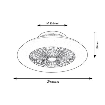Rabalux - LED Dimbar Takbelysning med en fläkt LED/30W/230V + Fjärrstyrd