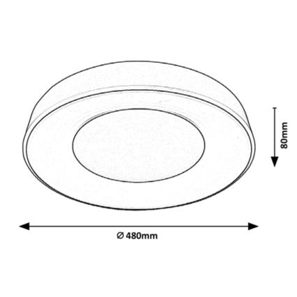 Rabalux - LED Dimbar taklampa LED/38W/230V 3000-6500K vit + fjärrkontroll diameter 48 cm