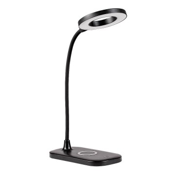 Rabalux - LED Dimbar touch bordslampa med trådlös laddning LED/5W/5V 2700-6000K svart