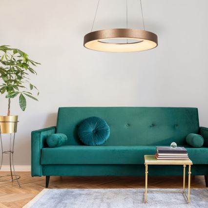Rabalux - LED ljuskrona med textilsladd CARMELLA LED/80W/230V diameter 80 cm