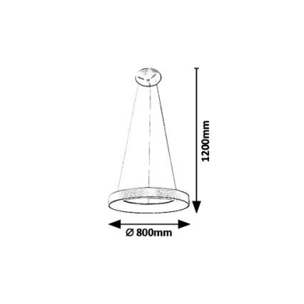 Rabalux - LED ljuskrona med textilsladd CARMELLA LED/80W/230V diameter 80 cm