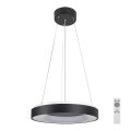 Rabalux - LED ljusreglerad ljuskrona på textilsladd LED/38W/230V 3000-6500K svart + fjärrkontroll