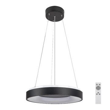 Rabalux - LED ljusreglerad ljuskrona på textilsladd LED/38W/230V 3000-6500K svart + fjärrkontroll