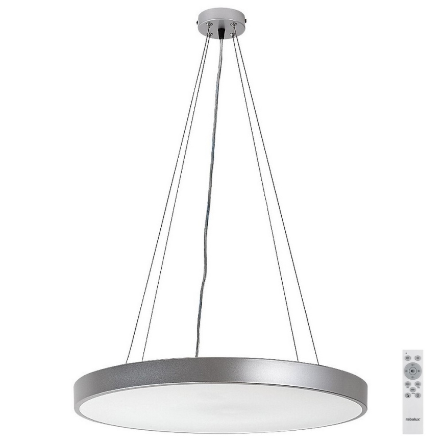 Rabalux - LED ljusreglerad ljuskrona på textilsladd LED/60W/230V silver 3000-6000K + fjärrkontroll