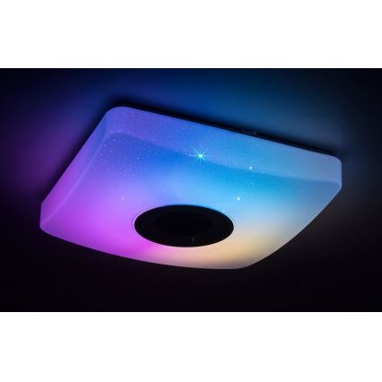 Rabalux - LED RGB Dimbar Takbelysning med högtalare LED/18W/230V + Fjärrstyrd