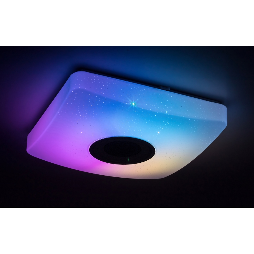 Rabalux - LED RGB Dimbar Takbelysning med högtalare LED/18W/230V + Fjärrstyrd