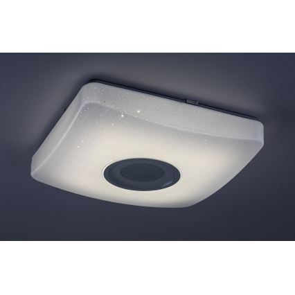 Rabalux - Dimbart LED RGB-taklampa med inbyggd högtalare LED/18W/230V 3000-6000K Bluetooth + fjärrkontroll 36,5x36,5 cm