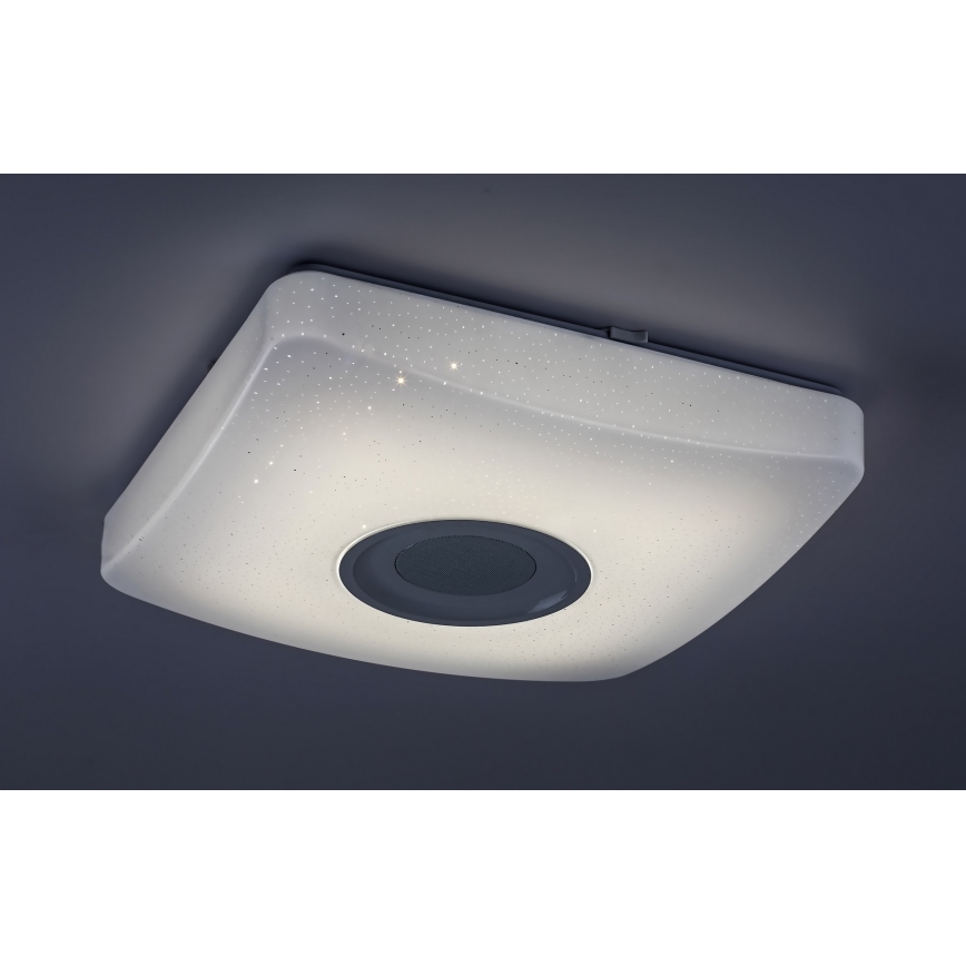 Rabalux - Dimbart LED RGB-taklampa med inbyggd högtalare LED/18W/230V 3000-6000K Bluetooth + fjärrkontroll 36,5x36,5 cm