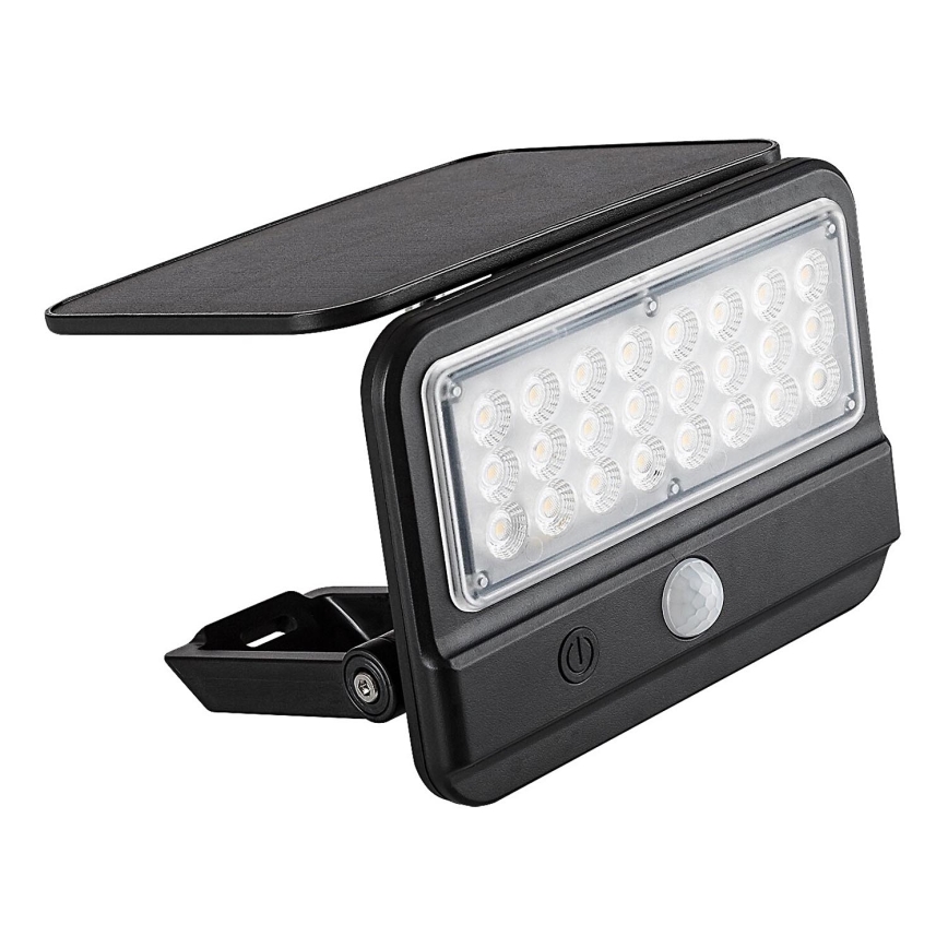 Rabalux - LED solcell väggbelysning med sensor LED/7W/3,7V IP54 svart 3000 mAh
