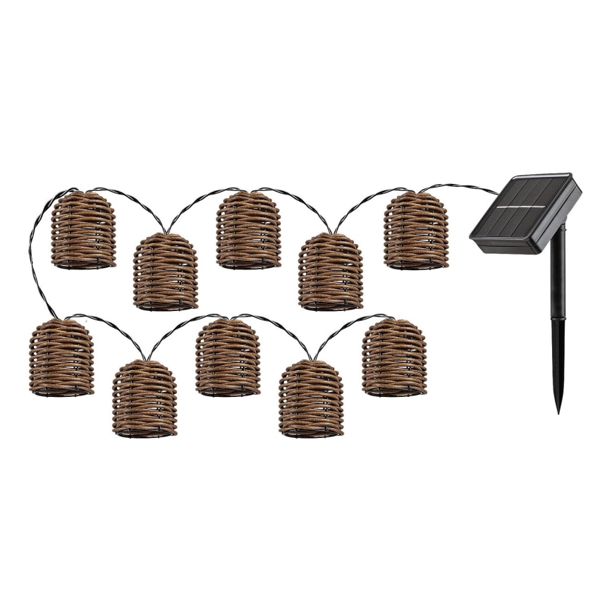 Rabalux - LED solcellsljusslinga 10xLED/0,6W/1,2V 5 m IP44