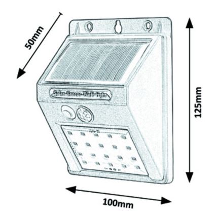 Rabalux - LED SolVägglampabelysning med sensor IP44