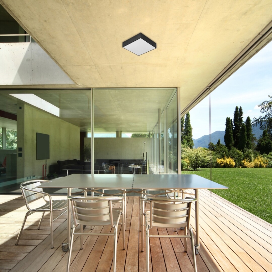 Rabalux - LED taklampa LED/18W/230V 3000-6000K IP44 svart 17,5x17,5 cm