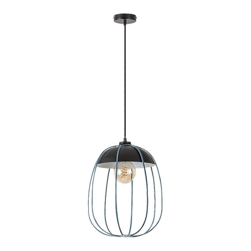 Rabalux - Ljuskrona med textilsladd 1xE27/60W/230V svart/blå