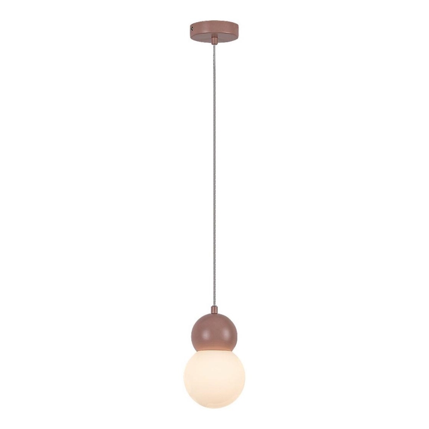 Rabalux - Ljuskrona med textilsladd 1xG9/38W/230V rosa