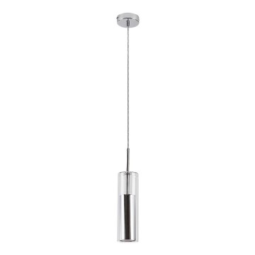 Rabalux - Ljuskrona med textilsladd 1xGU10/50W/230V genomskinlig/skinande krom