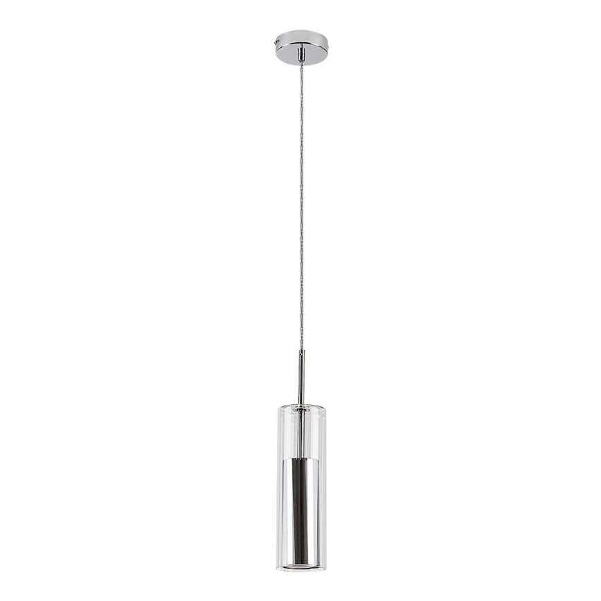 Rabalux - Ljuskrona med textilsladd 1xGU10/50W/230V genomskinlig/skinande krom
