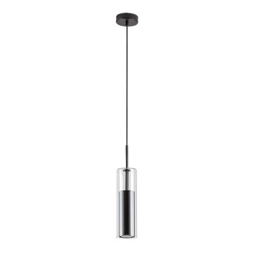 Rabalux - Ljuskrona med textilsladd 1xGU10/50W/230V genomskinlig/svart