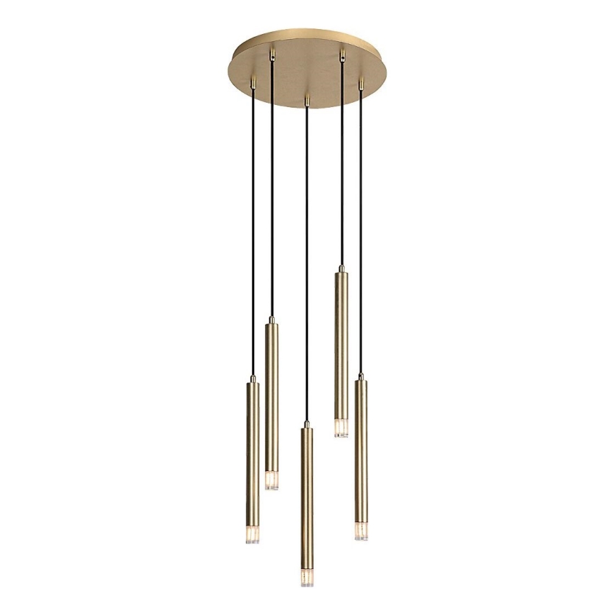 Rabalux - Ljuskrona med textilsladd 5xG9/5W/230V guld