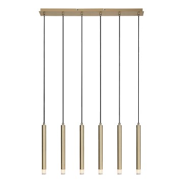 Rabalux - Ljuskrona med textilsladd 6xG9/5W/230V guld