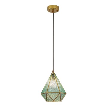 Rabalux - Tiffany färgat glas ljuskrona på snöre 1xE14/40W/230V blå/guld