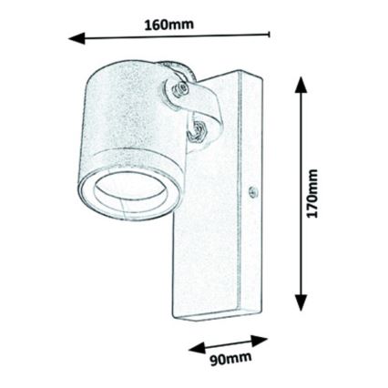 Rabalux - Utomhus Väggspotlight 1xGU10/35W/230V IP44