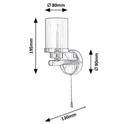 Rabalux - Vägglampa för badrum 1xG9/28W/230V IP44