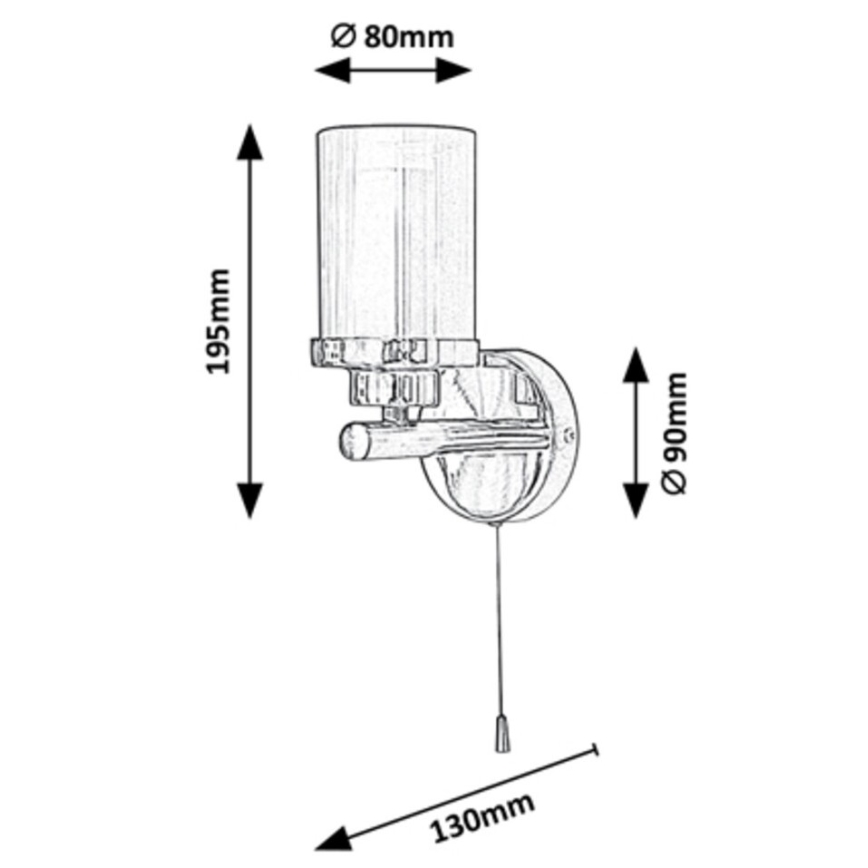 Rabalux - Vägglampa för badrum 1xG9/28W/230V IP44