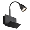 Rabalux - Vägglampa med hylla och USB port 1xGU10/25W/230V svart