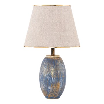 RAMZES 1xE27/40W/230V krämfärgad/blå bordslampa