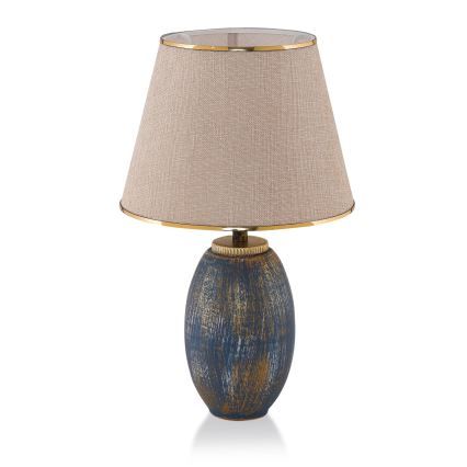 RAMZES 1xE27/40W/230V krämfärgad/blå bordslampa