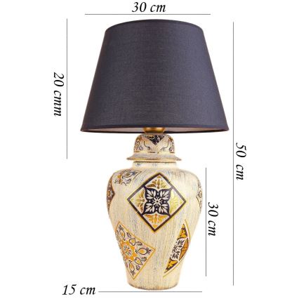 RAMZES Bordlampe 1xE27/40W/230V blå/beige