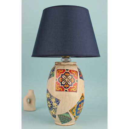 RAMZES Bordlampe 1xE27/40W/230V blå/beige