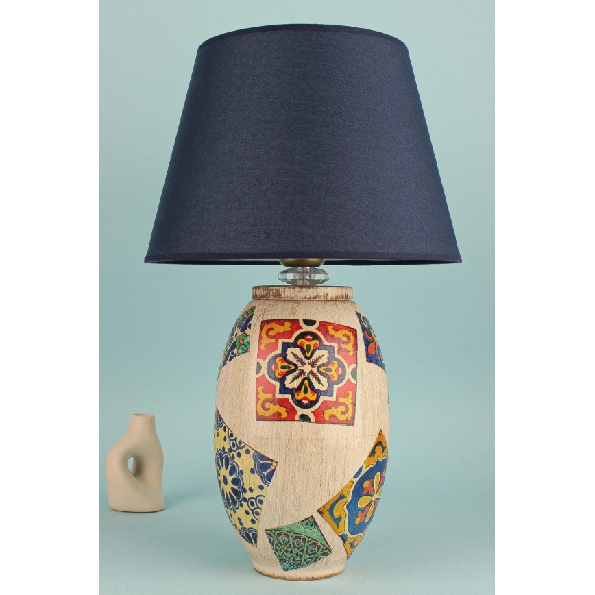 RAMZES Bordlampe 1xE27/40W/230V blå/beige