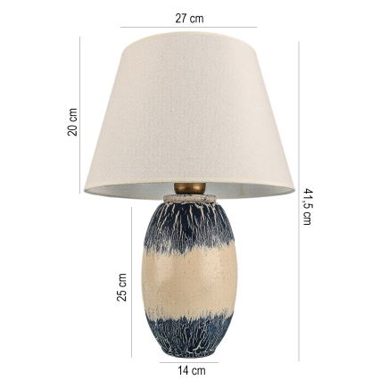 RAMZES Bordslampa 1xE27/40W/230V beige/blå