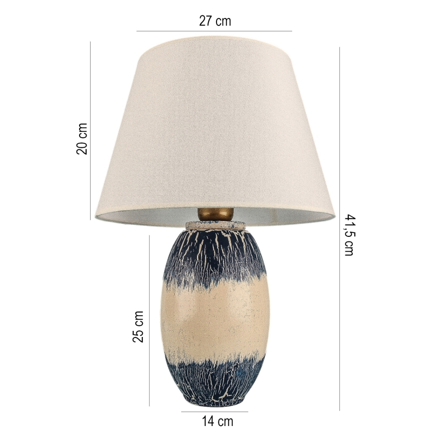 RAMZES Bordslampa 1xE27/40W/230V beige/blå