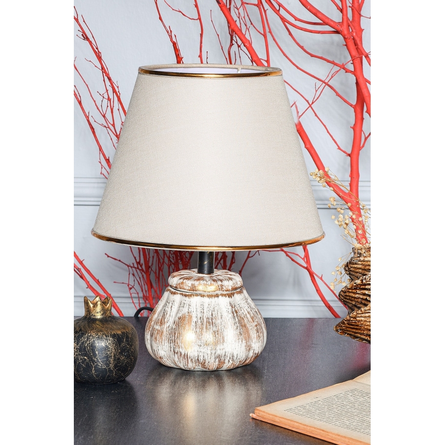 RAMZES bordslampa 1xE27/40W/230V crème/guld