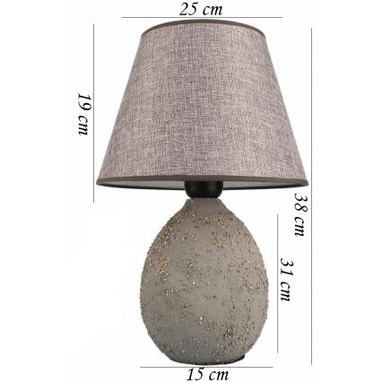 RAMZES Bordslampa 1xE27/40W/230V Grå