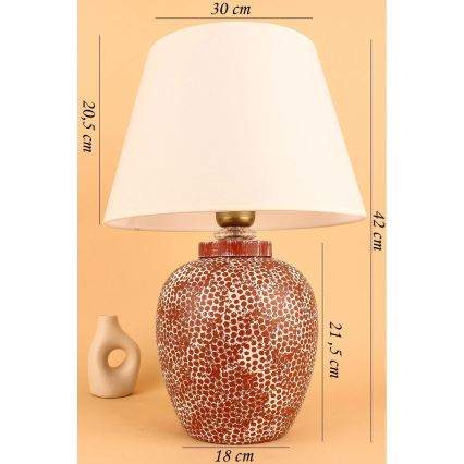RAMZES Bordslampa 1xE27/40W/230V kräm/röd