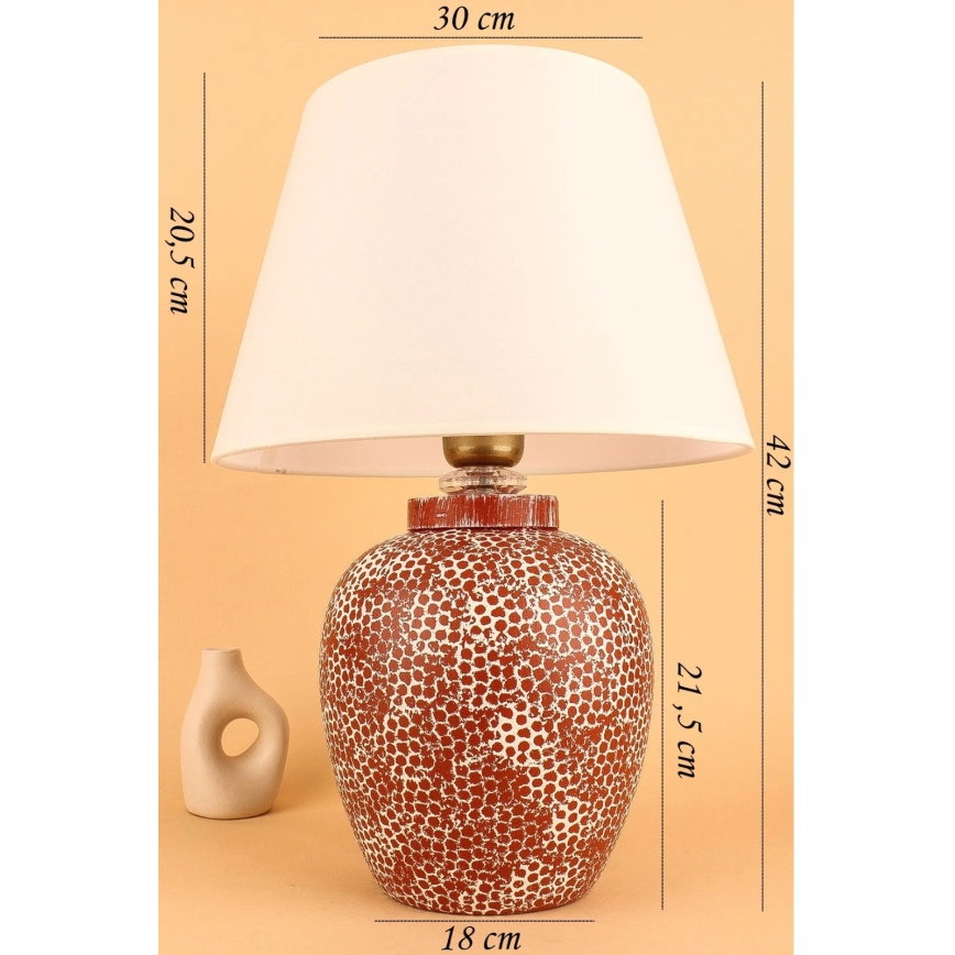 RAMZES Bordslampa 1xE27/40W/230V kräm/röd