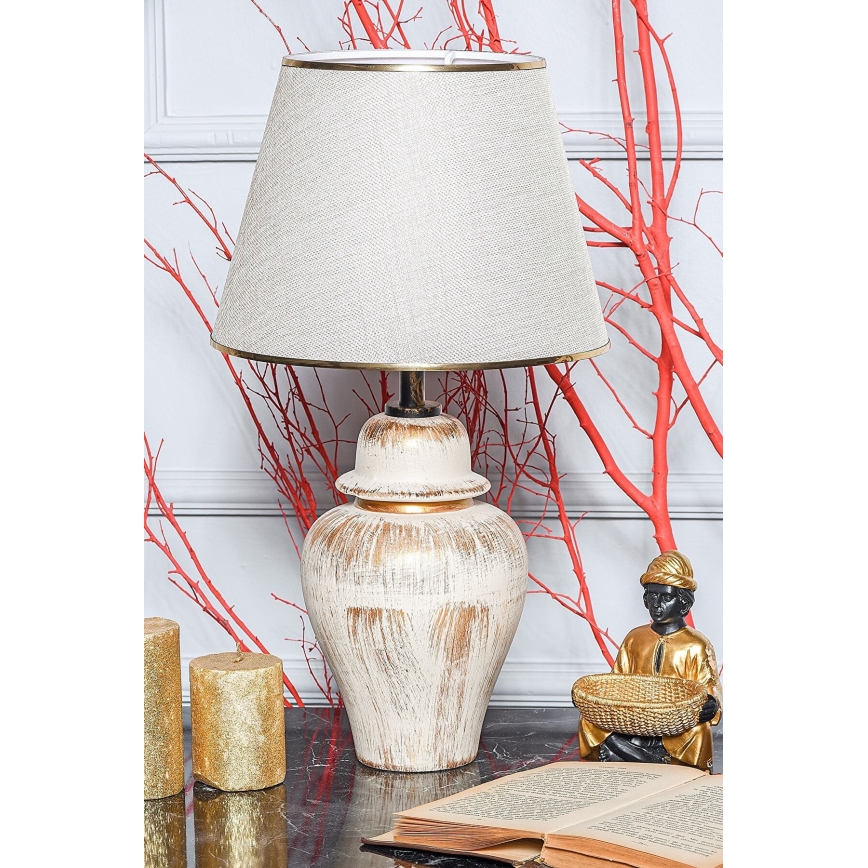 RAMZES Bordslampa 1xE27/40W/230V krämfärgad/guld
