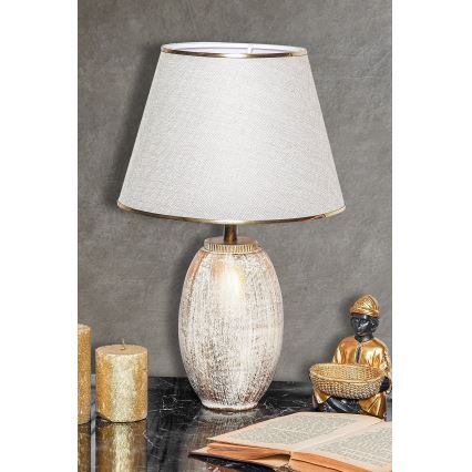 RAMZES Bordslampa 1xE27/40W/230V krämfärgad/guld