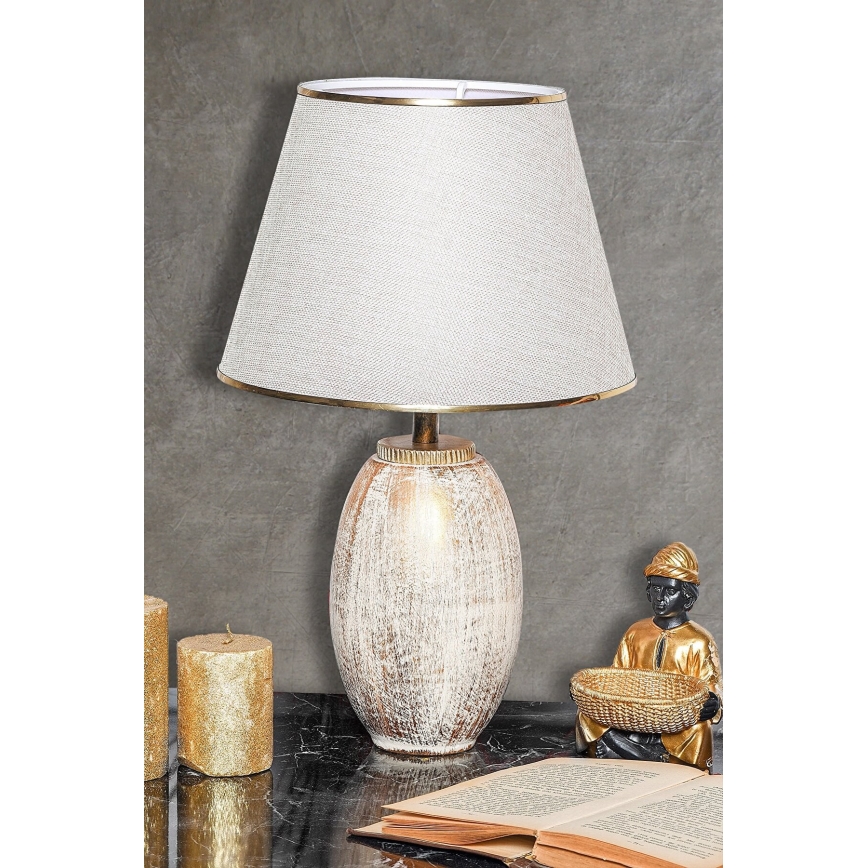 RAMZES Bordslampa 1xE27/40W/230V krämfärgad/guld