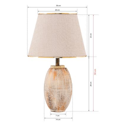 RAMZES Bordslampa 1xE27/40W/230V krämfärgad/guld