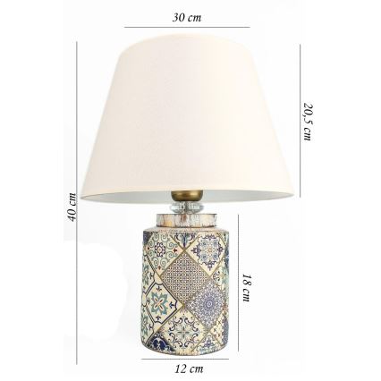 RAMZES bordslampa 1xE27/40W/230V vit/grå