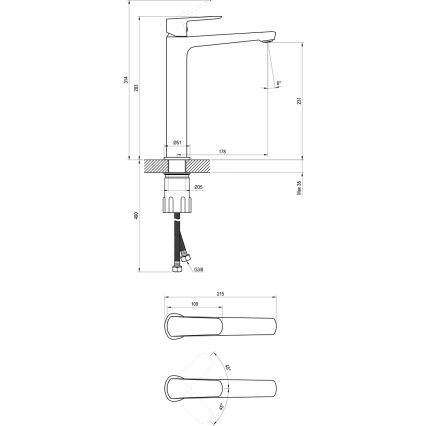 Ravak X070472 - Tvättställsblandare LIFE 28 cm, blank krom