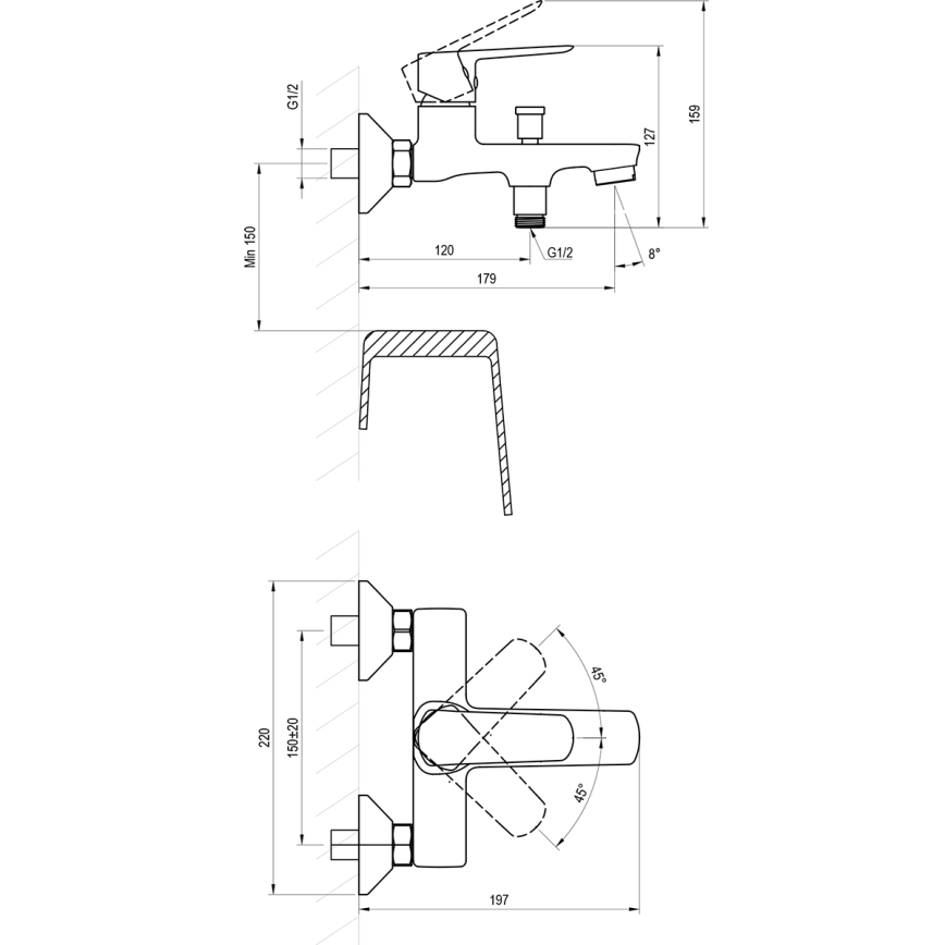 Ravak X070473 - Badkarsblandare LIFE, blank krom