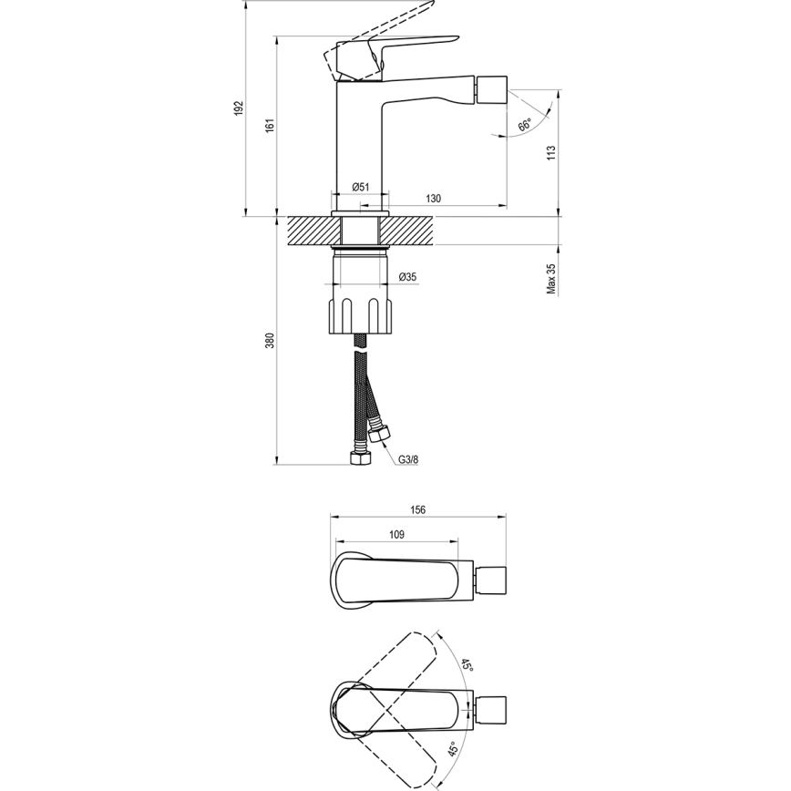 Ravak X070475 - Bidettblandare LIFE, blank krom