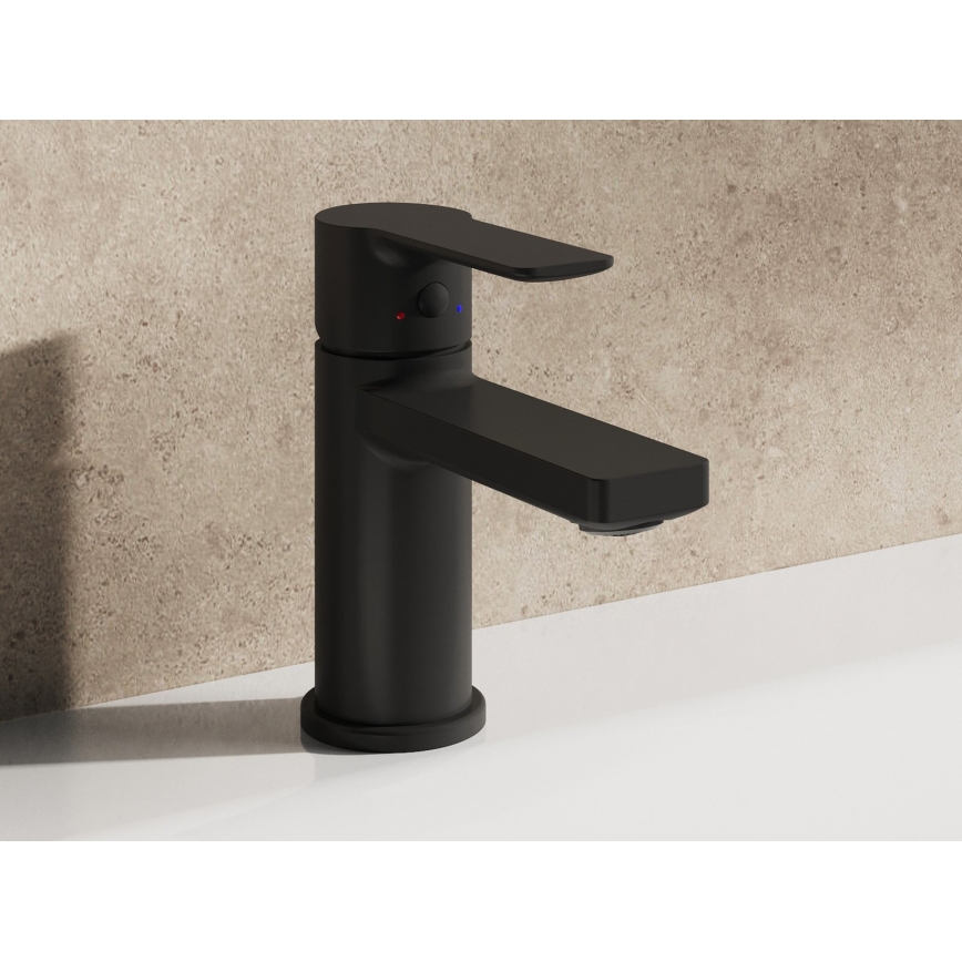 Ravak X070488 - SOLAR tvättställsblandare 13,5 cm svart